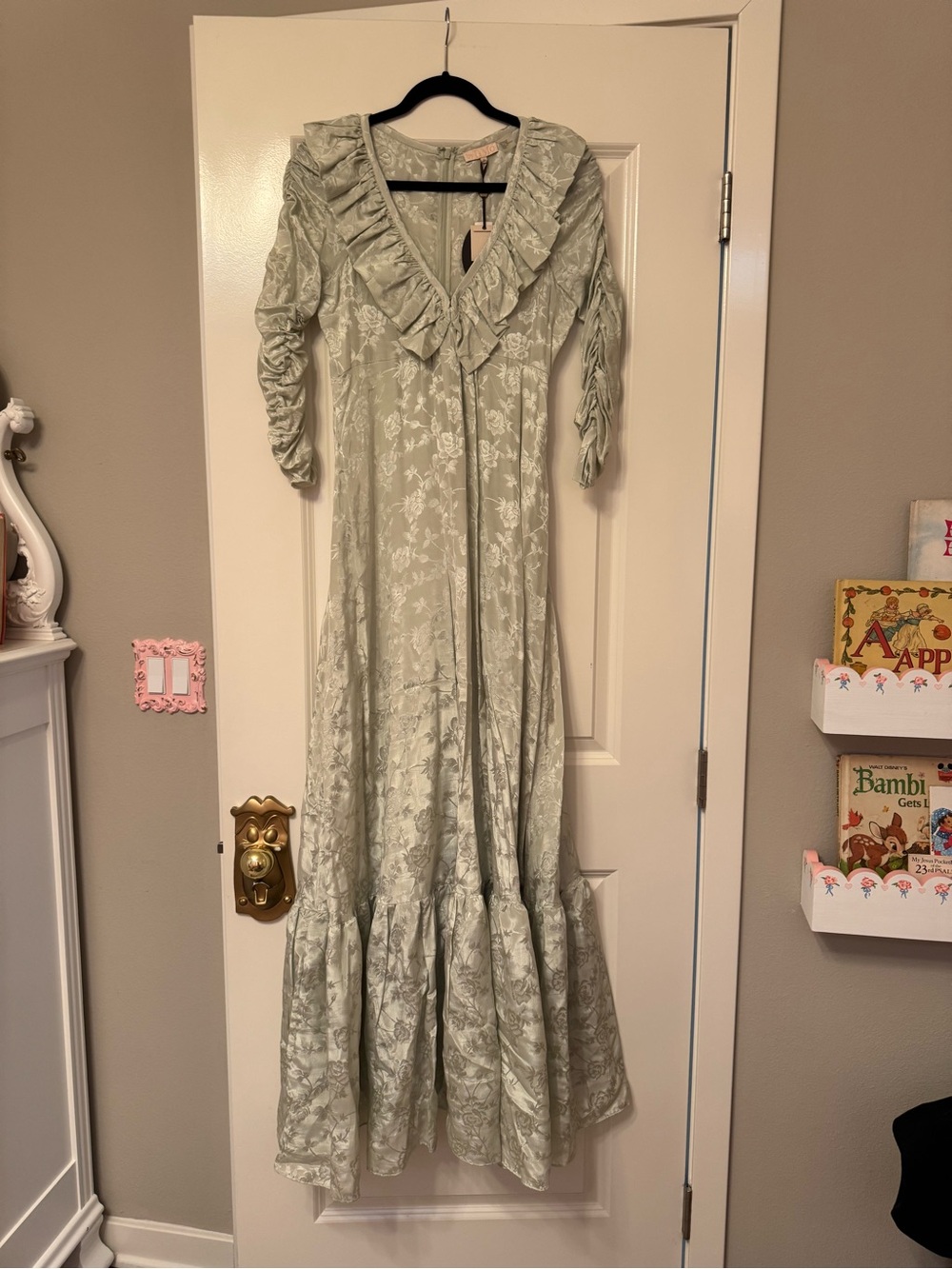 byTimo Women’s Sage Floral Ruffle Maxi Dress